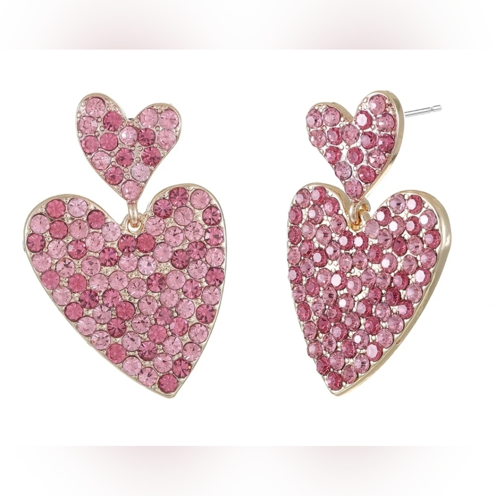 Packed Party Pink Heart Earrings - Picture 1 of 3